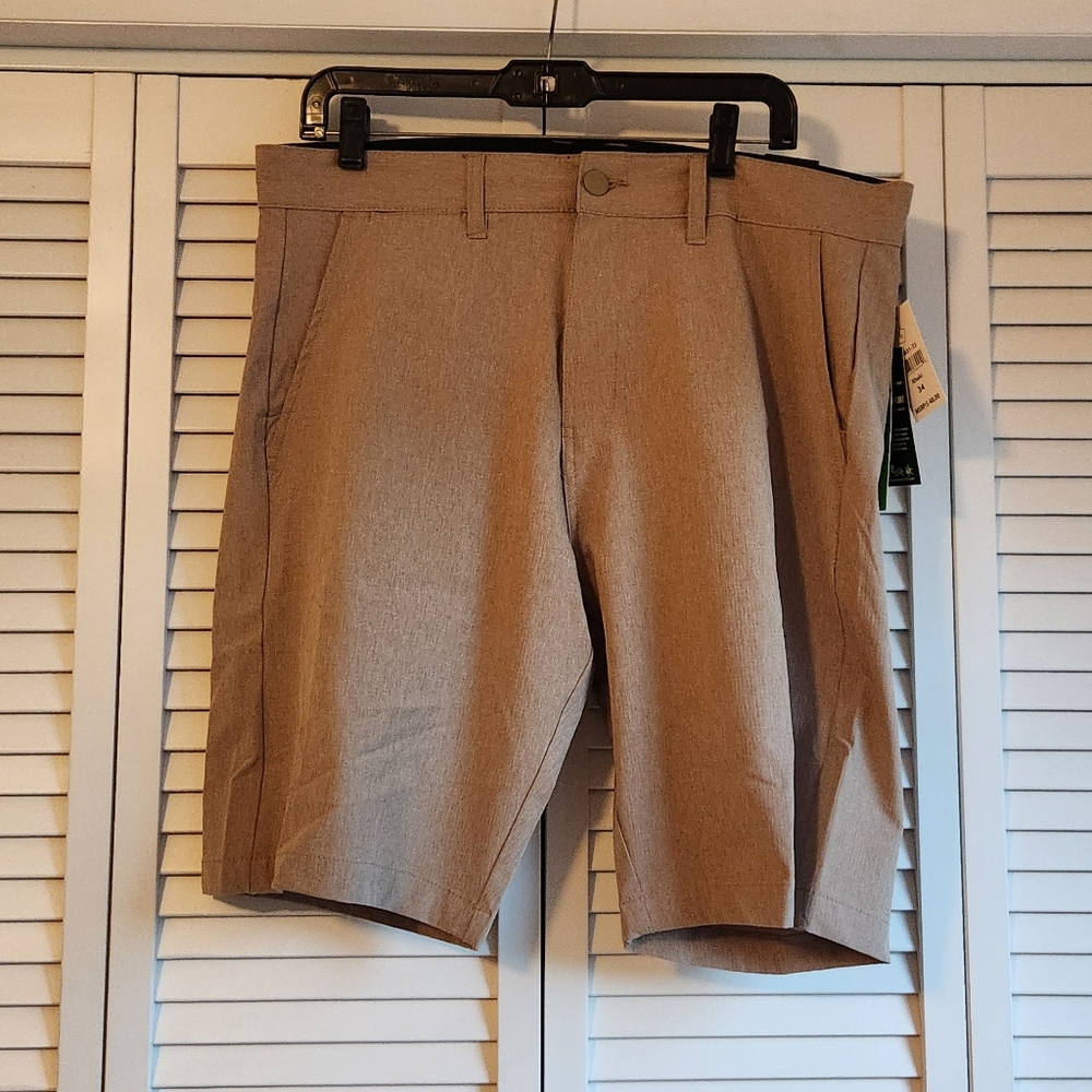 Burnside360 hydro series Men's New Classic Khaki Flat Front Shorts